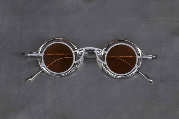 Rigards*ZIGGY CHEN polished gray frame transparent + salmon colored lenses RG1911TI (RG1911)